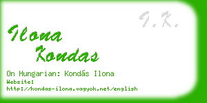 ilona kondas business card
