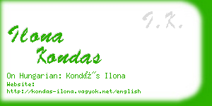 ilona kondas business card